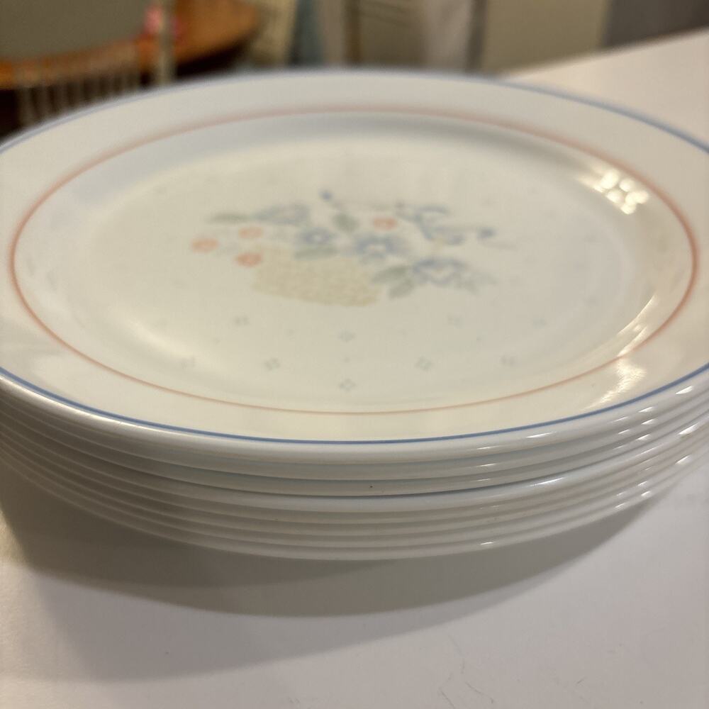 Set of 8 Corelle Country Cornflower 10" Dinner Plate Blue Floral Cottage Core - Picture 3 of 3
